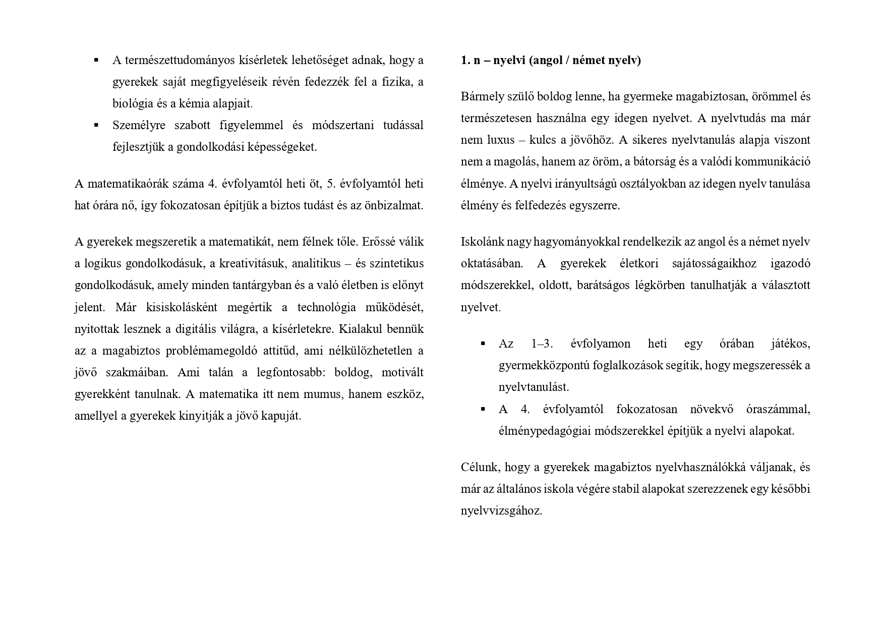 Elsős beiskolázási tájékoztató