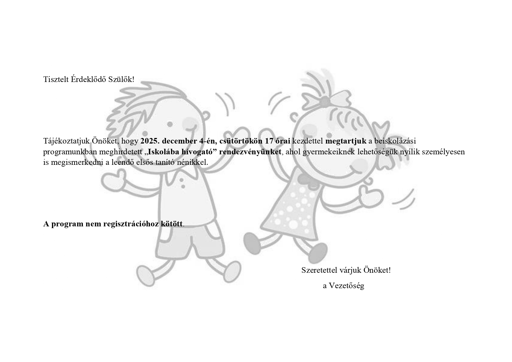 iskolába hívogató