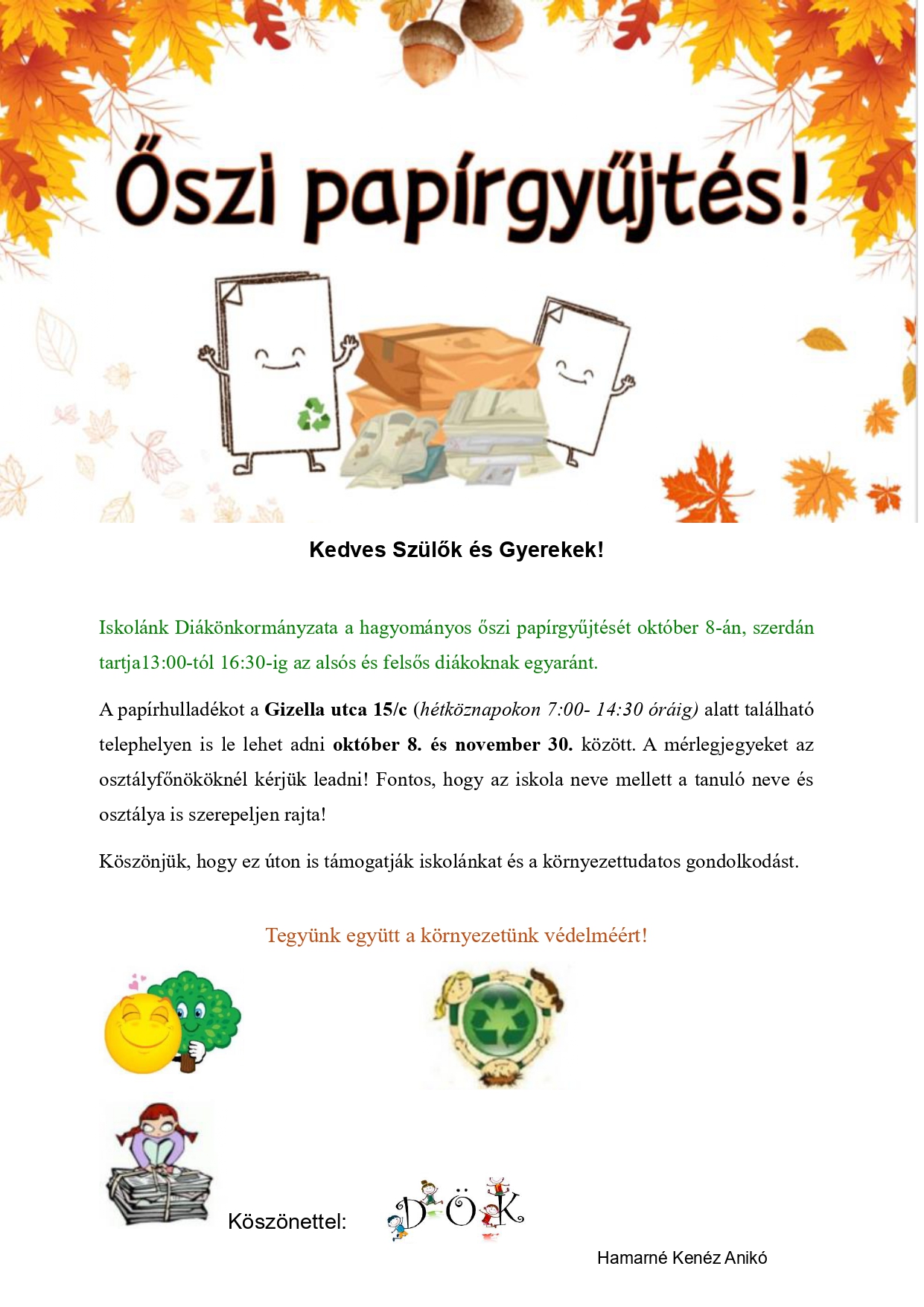 őszi papírgyűjtés